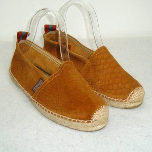 PENELOPE CHILVERS Reptile Embossed Suede Leather Espadrilles Size 7